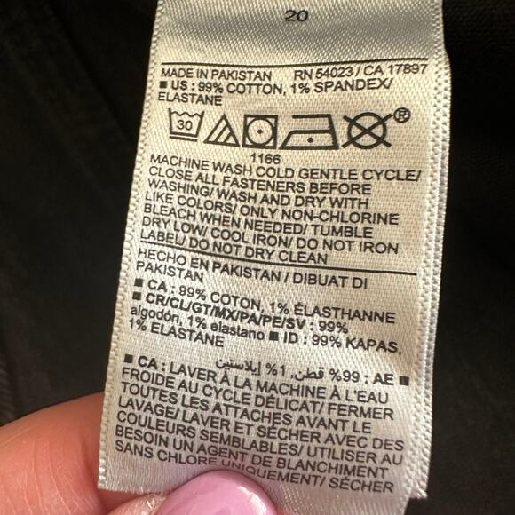 NEW Old Navy Jeans High Rise Curvy OG Straight Button Fly Black Denim Women's 20 - Picture 7 of 11